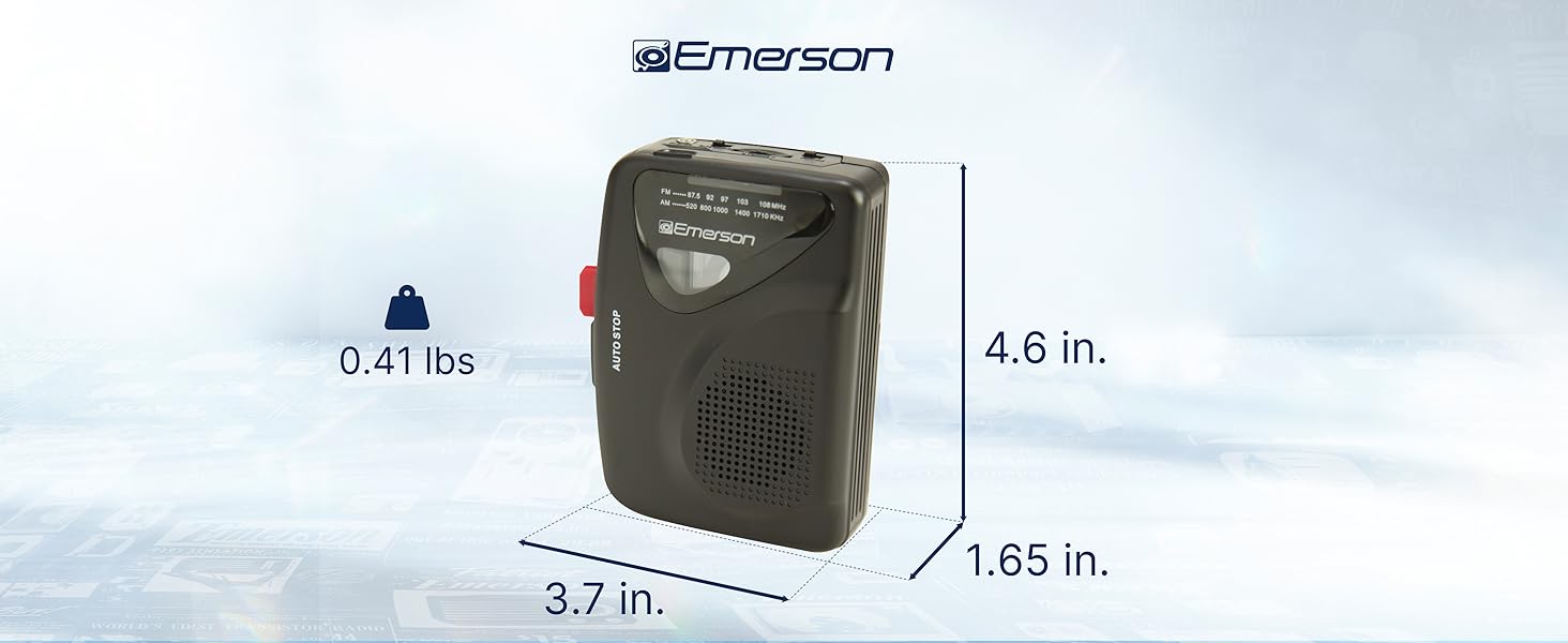 Portable Cassette Player Emerson EPC-1000 Cassette Recorder Tape Recording Tape Player Cassette