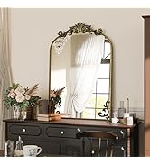 Koonmi Vintage Mirror, 22x30 Antique Barolon Mirror for Wall, Bronze Frame with Ornate Patterns, ...