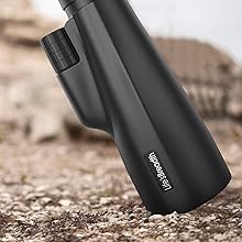 Monocular dropped on dirt to show durability