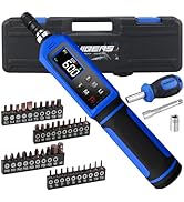 PUIBERS 46 Pcs Digital Torque Screwdriver Set,0.8-53.2 LB.IN/ 0.09-6 Nm Adjustable Electrician To...