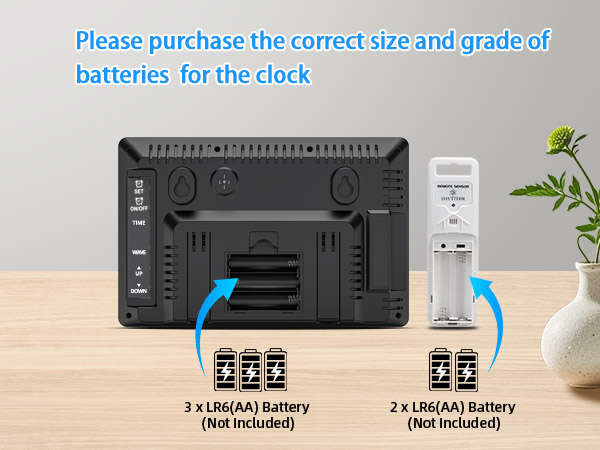 battery powered digital clock with auto setting
