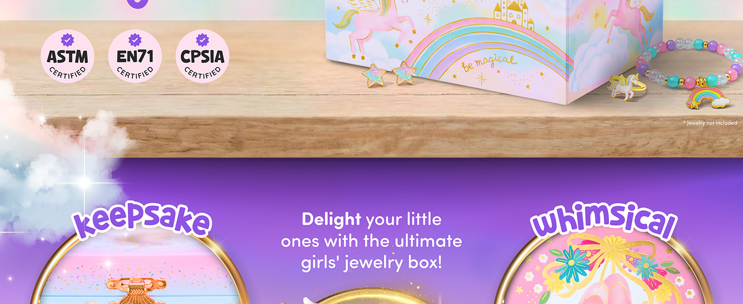 Girls whimsical musical jewelry box