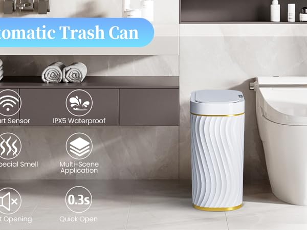 Bathroom Small Trash Can with Lid