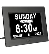 TSITSC 7 Inch Digital Day of The Week Clock Extra Large Non-Abbreviated Dementia Day and Date Tim...