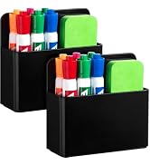 Banafich 2 Pcs Magnetic Dry Erase Marker Holder for Whiteboard, Plastic Magnetic Pen Holder for R...