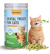 Whiskopia 10 oz Cat Fresh Breath Dental Treats - Crunchy Dental Chews for Cats Teeth Cleaning Sna...