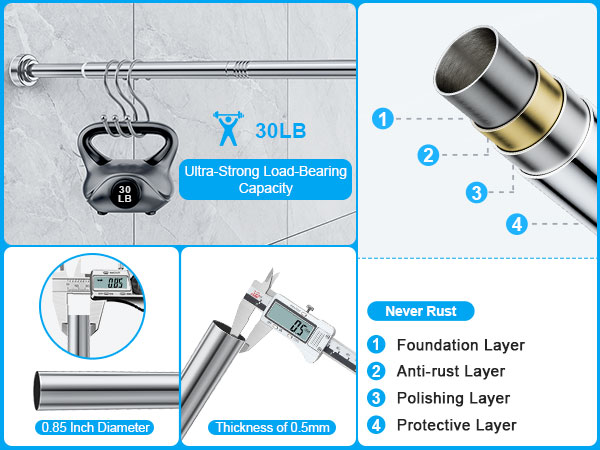 shower curtain rod tension no drill