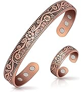 Lymphatic Drainage Ring &amp; Copper Bracelet for Women, Magnetic Lymph Detox Ring and Magnetic Coppe...