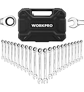 WORKPRO 22-Piece Ratcheting Combination Wrench Set, 72 Teeth, Combo Ratchet Wrenches Set with Org...