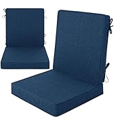 Fitfree Outdoor Chair Cushions, Water-Resistant &amp; Fade-Resistant, Patio Furniture Lawn Dining Cha...