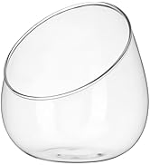 DOITOOL Clear Slant Cut Bowl Glass Vase, Glass Terrarium Candy Dish Fish Bowl Vase Fruit Jar Air ...