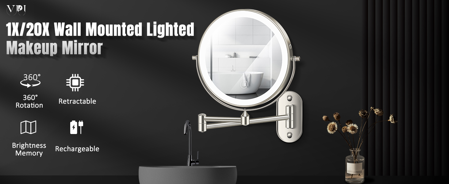 wall mounted makeup mirror