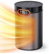 BREEZOME Space Heater, Portable Electric Heaters for Indoor Use with Thermostat &amp; 24H Timer, 1500...