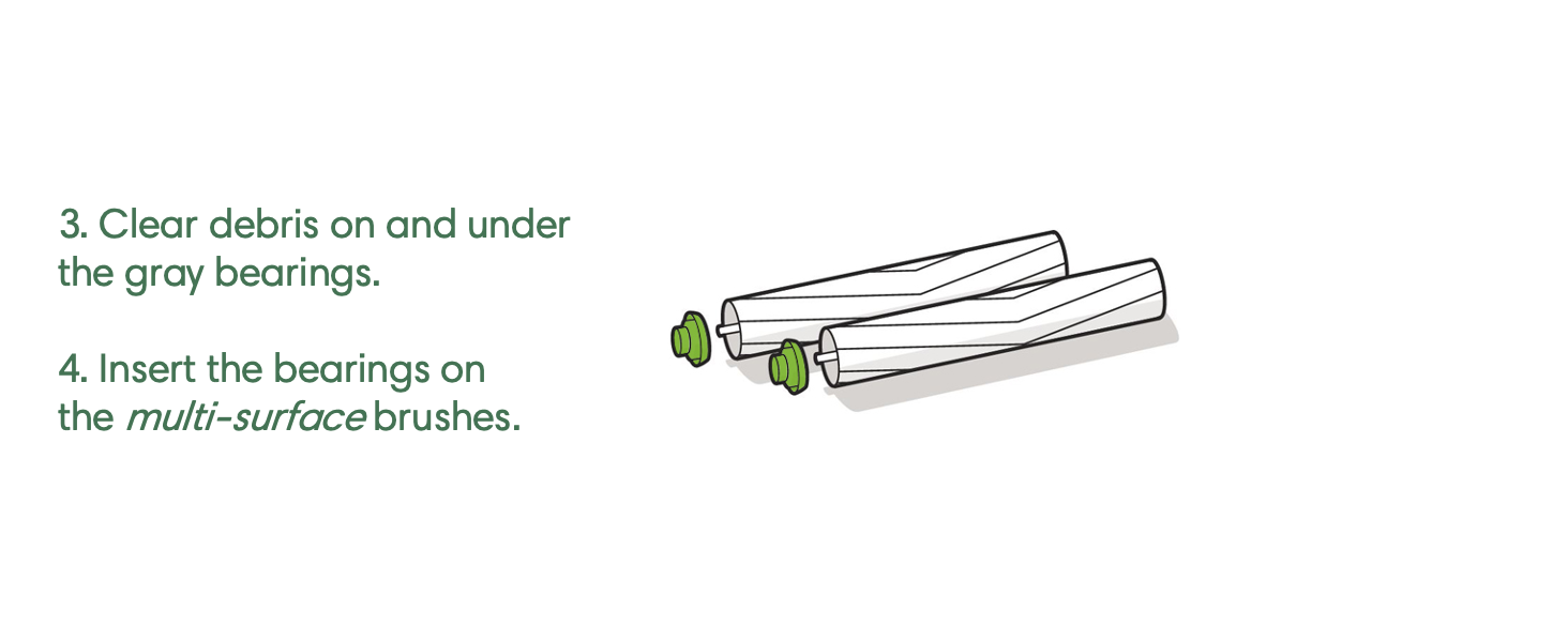 Clear debris on &amp; under the bearings. Re-Insert the bearings 