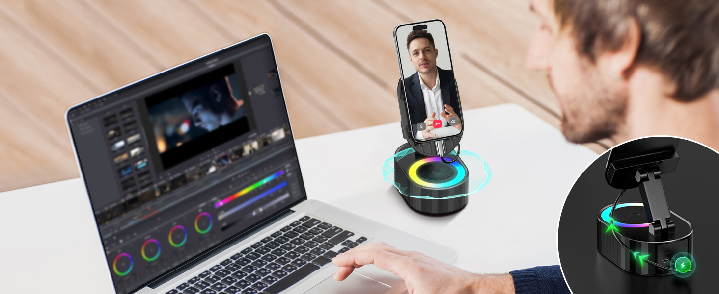 phone stand with a Bluetooth speaker