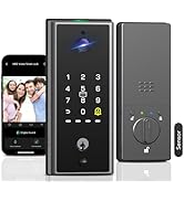 Dhiedas WiFi Door Lock with Camera- Video Doorbell, Deadbolt Smart Lock with RFID Fingerprint Key...