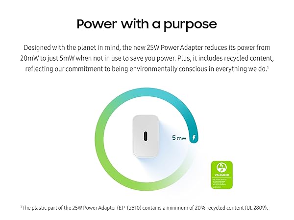 Samsung 25W Power Adapter with USB C Cable Black