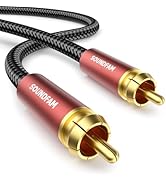SOUNDFAM Subwoofer Cable (3 Feet) Dual Shielded with 24K Gold Plated Premium RCA to RCA Crown Hea...