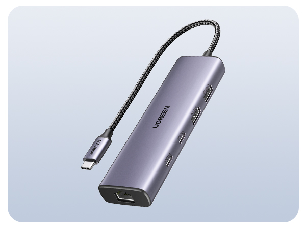 UGREEN USB C to Ethernet Adapter, 5 in 1 USB C Hub Ethernet