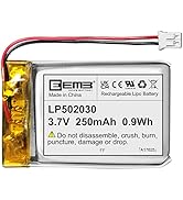 EEMB Lithium Polymer Battery 3.7V 250mAh 502030 Lipo Rechargeable Battery Pack with Wire JST 2.0m...