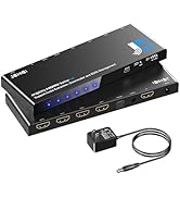JCHICI 1x4 HDMI Splitter 4K@60Hz 4:4:4 HDR - with Audio Extractor (Optical/3.5mm), EDID Managemen...