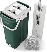 JOYMOOP Commercial Mop and Bucket Set, 17.7-inch Dust Mops for Floor Cleaning, Flat Mop Bucket wi...