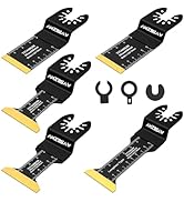 AMZBSAW 5 PCS Titanium Multi Tool Blades Metal Cutting, 3Types Oscillating Tool Blade for Metal N...
