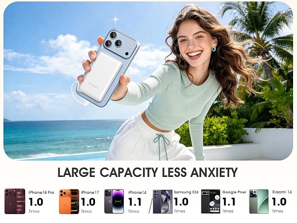 5000mah Ultra Slim Power Bank Pocket Size Mini Portable Charger Travel Essential Phone Charger