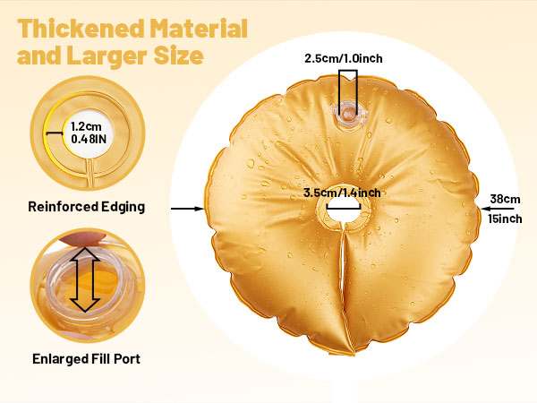 Balloon arch weights with a 1” diameter Extra-Large Fill Port fill 3x faster than standard