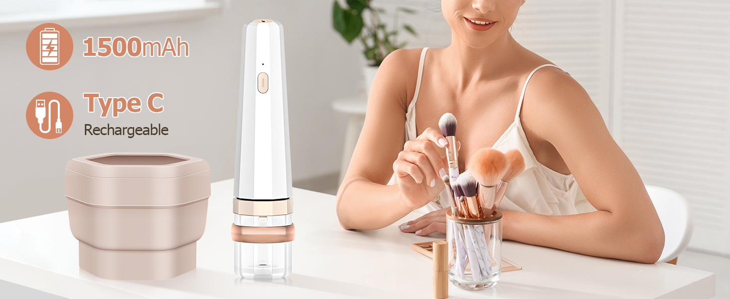 Electric makeup brush cleaner machine make up brush cleaner women foundation brush cleaner holder 