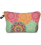 Deanfun Cosmetic Bag for Women, Mandala Flowers Waterproof Makeup Bags Roomy Toiletry Pouch Trave...