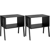 Pipishell Bedside Tables, Stackable Bamboo Nightstands, Bamboo Side Tables for Bedroom &amp; Living R...