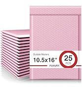 Fuxury Bubble Mailers 10.5x16#5 Light Pink,Self Seal Strong Adhesive Poly Padded Envelopes,Waterp...