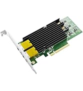 BZIZU 10Gb Dual RJ45 Port Network Card | PCIe Ethernet LAN Adapter with Intel X540 Controller for...