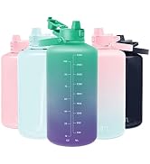 Simple Modern 1 Gallon 128 oz Water Bottle with Push Button Silicone Straw Lid &amp; Motivational Mea...