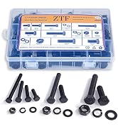 224 PCS Metric M6 M8 M10 Heavy Duty Hex Cap Bolts and Nuts Flat &amp; Lock Washers Assortment Kit, 12...