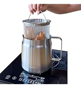 Saltlas Deep Fryer Pot with Basket and Oil Strainer, 304 Stainless Steel Deep Frying Pot for Fren...