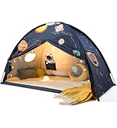 Tiny Land Space Galaxy Bed Tent for Kids – Sleep Bed Canopy with 9 Planets Design, Easy-to-Instal...