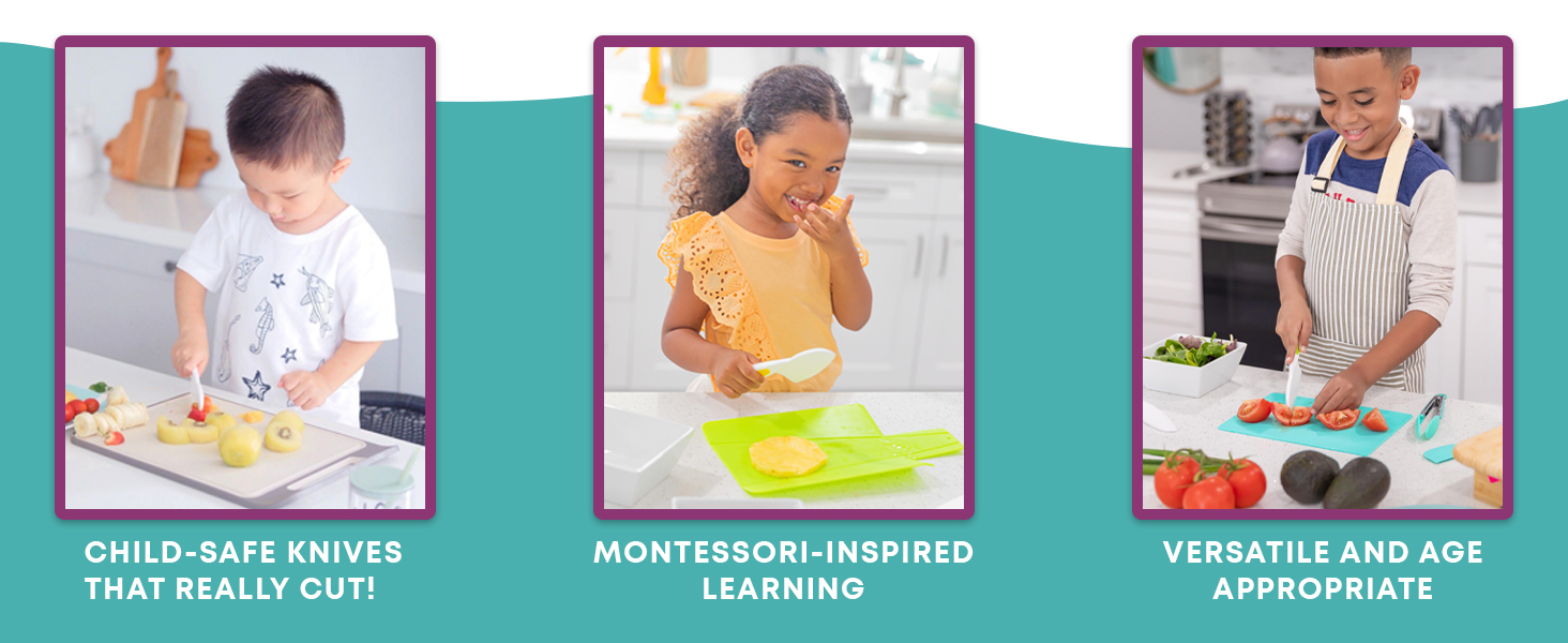 Kids kitchen knife Montessori cooking tool child cutting banana regalo de cumpleaños o Navidad niños
