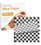 SMARTAKE 12 x 12 Inches Wax Paper, 250 Pcs Non-Stick Hamburger Patty Paper, Square Sandwich Separ...