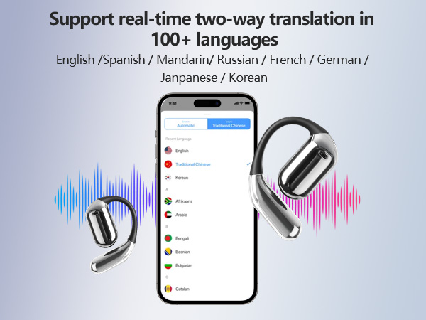 AI Translation Earbuds Real Time, 144 Language Translator Earbuds