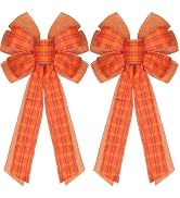 Fall Decorations for Home,2Pcs Autumn Bows for Wreaths Thanksgiving Halloween Holiday Front Door ...