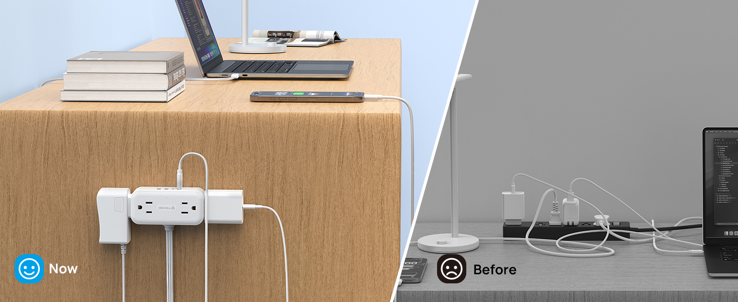 flat plug power strip