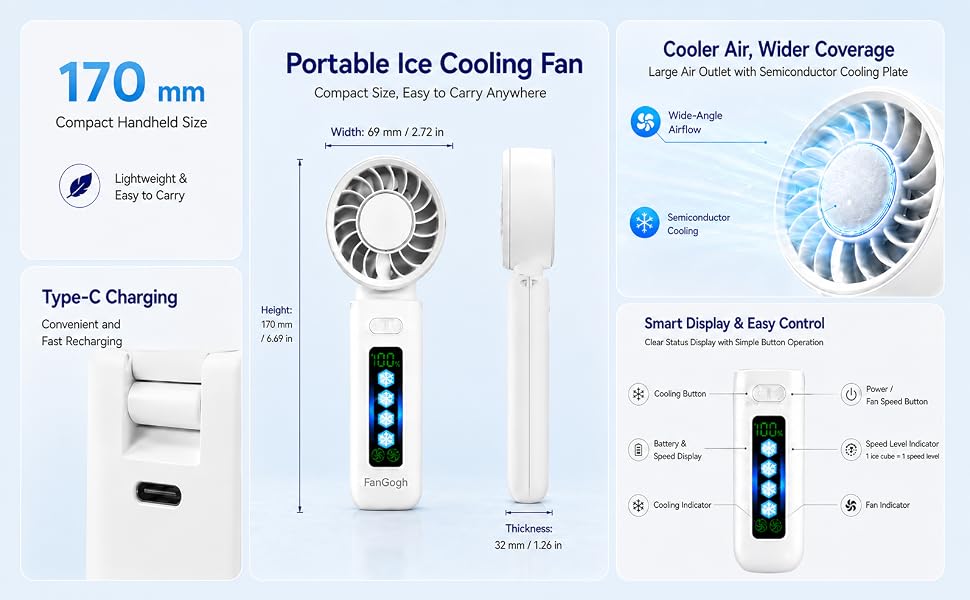 portable fan rechargeable, fan portable, neck fans that blow cold air