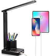 Desk Lamp,Desk Lamps for Home Office,COZOO LED Desk Lamp with 2 USB Charging Ports,2 Pen Holders,...