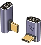 Duttek USB C 90 Degree Adapter 40Gbps, Right Angle USB C Adapter 100W, USB Type C Extender Connec...