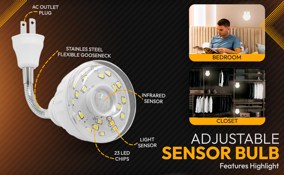 shopn5 led night light motion sensor outlet plug-in ac flexible