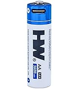 HW Rechargeable AA Lithium Batteries, [1.5V, 4-Pack] 3600mWh High Capacity USB C Battery Fast Cha...