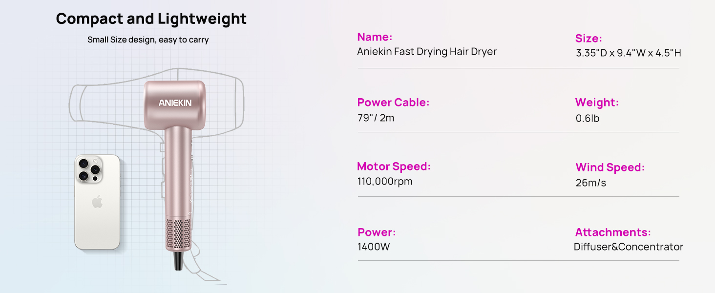 pink hair dryer