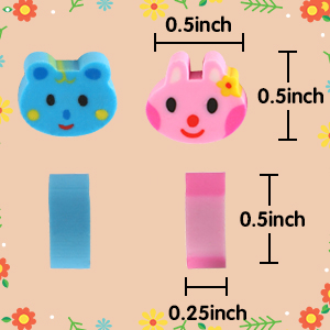Small Erasers Size
